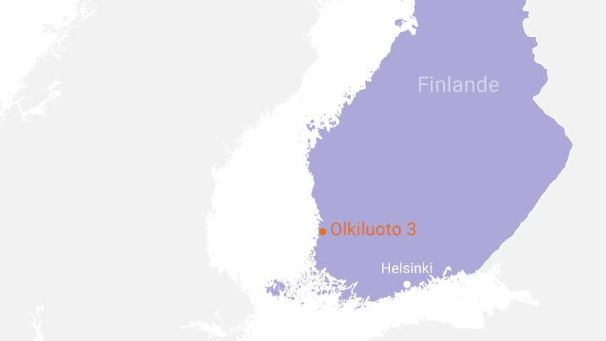 Emplacement de l'EPR Olkiluoto 3